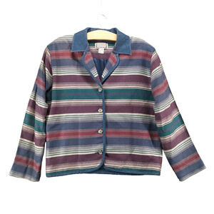 Gina Peters Women's Button-Up Jacket Multi Medium Striped Acrylic Blend